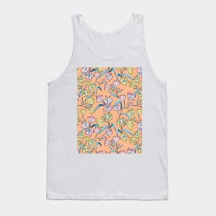 Happy lily flowers botanical pattern in coral pink Tank Top